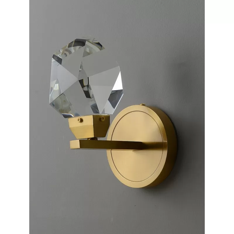 Стеклянный настенный светильник бра Diamante Gold mini прозрачный Sofitroom Стеклянный настенный светильник бра Diamante Gold mini прозрачный Sofitroom