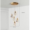 Стеклянный подвесной светильник Gold 5 прозрачный Sofitroom