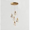 Стеклянный подвесной светильник Gold 5 прозрачный Sofitroom