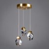 Стеклянный подвесной светильник Gold 3 прозрачный Sofitroom