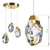 Стеклянный подвесной светильник Gold 3 прозрачный Sofitroom