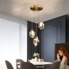 Стеклянный подвесной светильник Gold 3 прозрачный Sofitroom