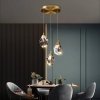 Стеклянный подвесной светильник Gold 3 прозрачный Sofitroom