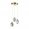 Стеклянный подвесной светильник Gold 3 прозрачный Sofitroom