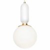 Стеклянный подвесной светильник Parachilna 9975-B форма шар белый Loft It