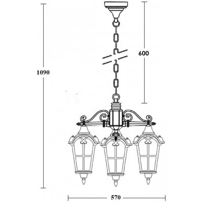 Уличный светильник подвесной PORTO 86170/3 02 Gb Oasis Light