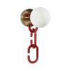 Стеклянное бра Chain 10128W Red форма шар белое Loft It