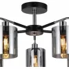 Стеклянная потолочная люстра Elegant 671/5P Chrome цилиндр Escada