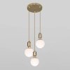 Стеклянный подвесной светильник Bubble 50151/3 золото форма шар белый Eurosvet