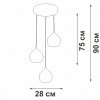 Стеклянный подвесной светильник  V3785-0/3S форма шар белый Vitaluce