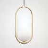 Стеклянный подвесной светильник  HOOP-B01 белый форма шар ImperiumLoft