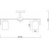 Стеклянная потолочная люстра Style 1142/5P Silver белая цилиндр Escada