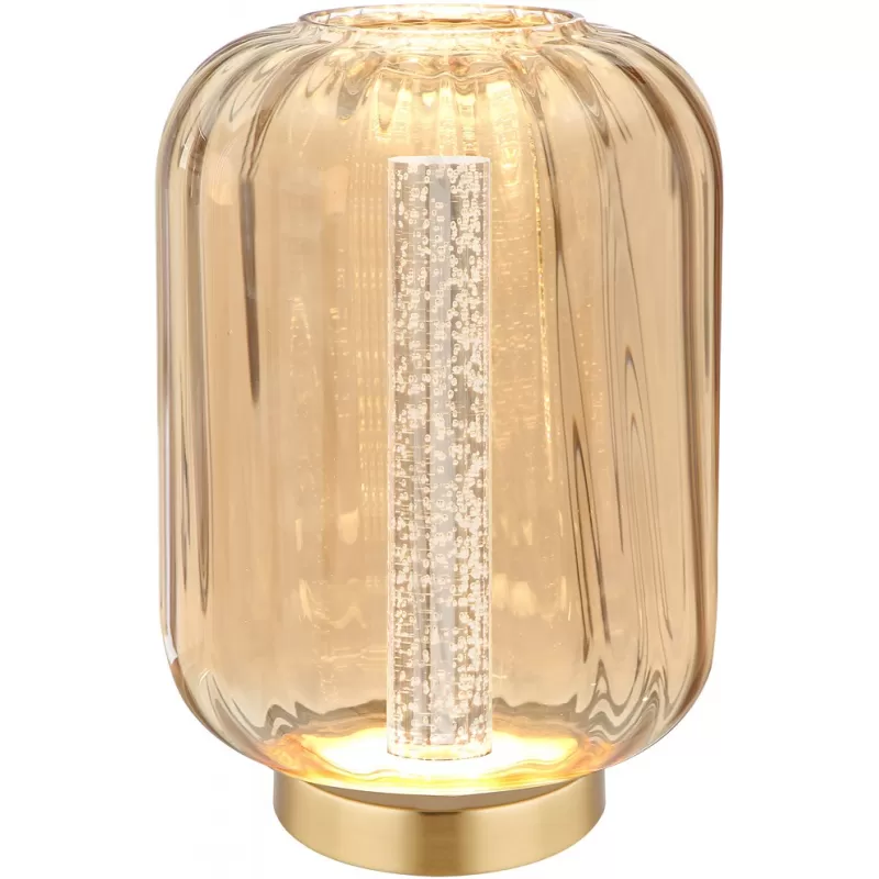 Стеклянный интерьерная настольная лампа  PLC-7077-180-T-AMBER цвет янтарь Imex Стеклянный интерьерная настольная лампа  PLC-7077-180-T-AMBER цвет янтарь Imex