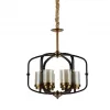 Стеклянная подвесная люстра Bonton LDP 1221-6 BK+MD белая цилиндр Lumina Deco