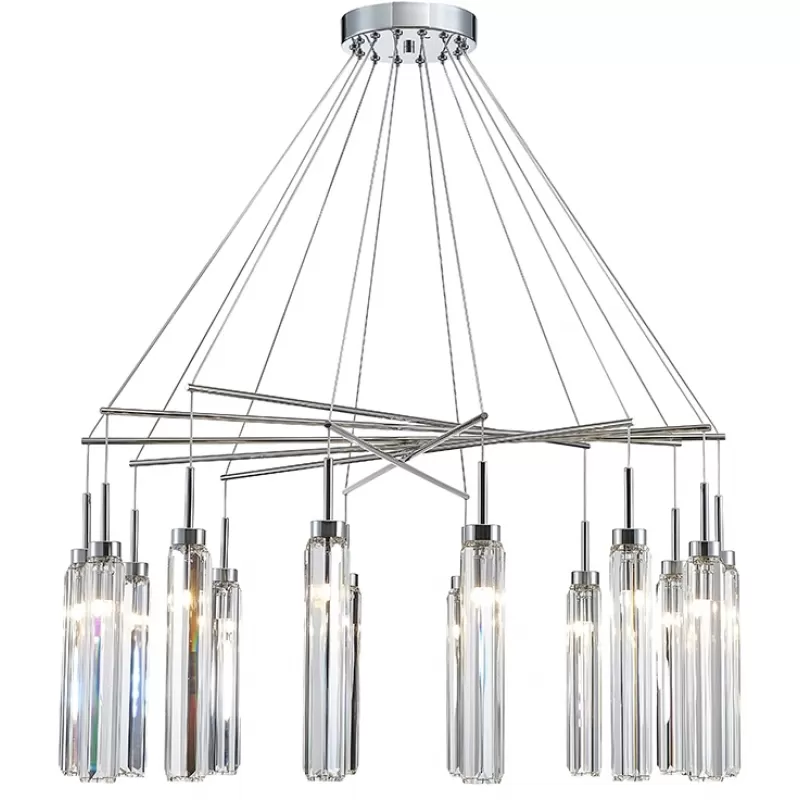 Хрустальный подвесной светильник 4520 4524+10/S chrome прозрачный Newport Хрустальный подвесной светильник 4520 4524+10/S chrome прозрачный Newport