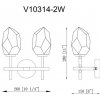 Стеклянное бра Catris V10314-2W прозрачное