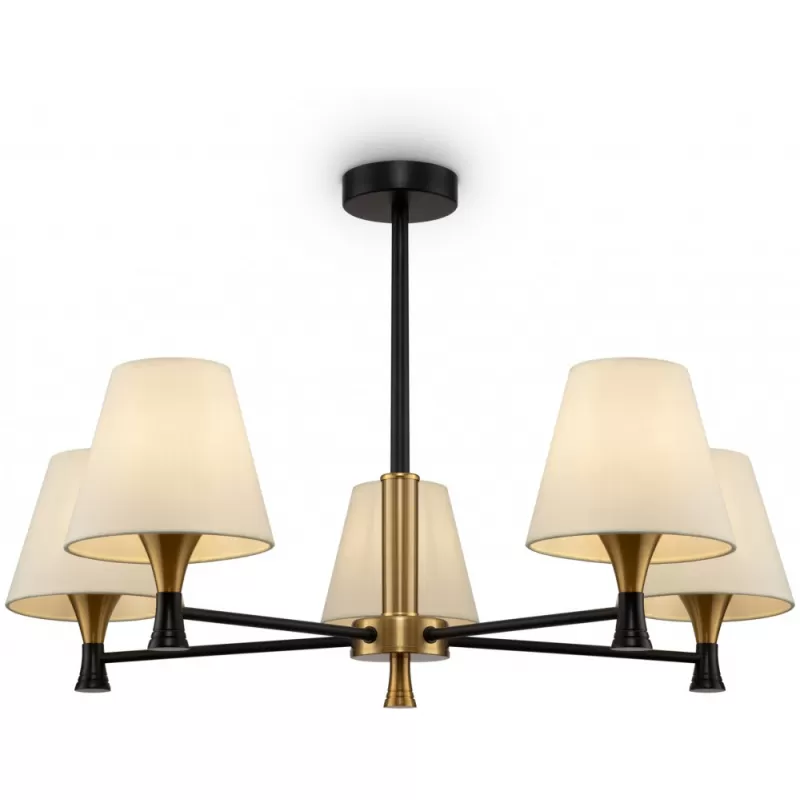 Потолочная люстра Perfetto FR5098PL-05BBS конус бежевая Freya Потолочная люстра Perfetto FR5098PL-05BBS конус бежевая Freya