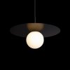 Стеклянный подвесной светильник Ufo 10120/350P Black форма шар белый Loft It
