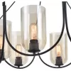 Стеклянная подвесная люстра Fiamma VL5812P06 цилиндр цвет янтарь Vele Luce