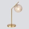 Стеклянный интерьерная настольная лампа Shape 01213/1 латунь цвет янтарь форма шар Eurosvet