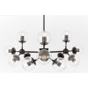 Стеклянная потолочная люстра Zodiak LDP 160-12 BK+PR прозрачная форма шар Lumina Deco