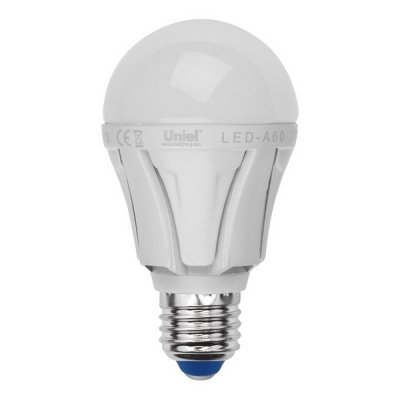 Лампочка светодиодная  LED-A60-9W/NW/E27/FR ALP01WH пластик Uniel