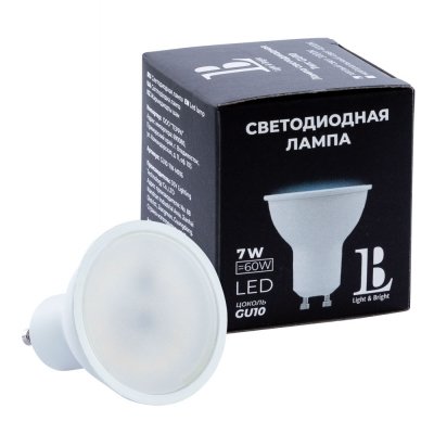 Лампочка светодиодная  GU10-7W-MR16-3000K_lb L&B