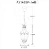 Стеклянный подвесной светильник Brocca A9148SP-1AB прозрачный Artelamp