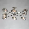 Стеклянная потолочная люстра Гамбург 605016508 форма шар серая DeMarkt
