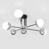 Стеклянная потолочная люстра Nuvola 70129/6 хром Smart форма шар белая Eurosvet