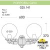 Настенный фонарь уличный GLOBE 250 G25.141.000.WXF1R прозрачный форма шар Fumagalli