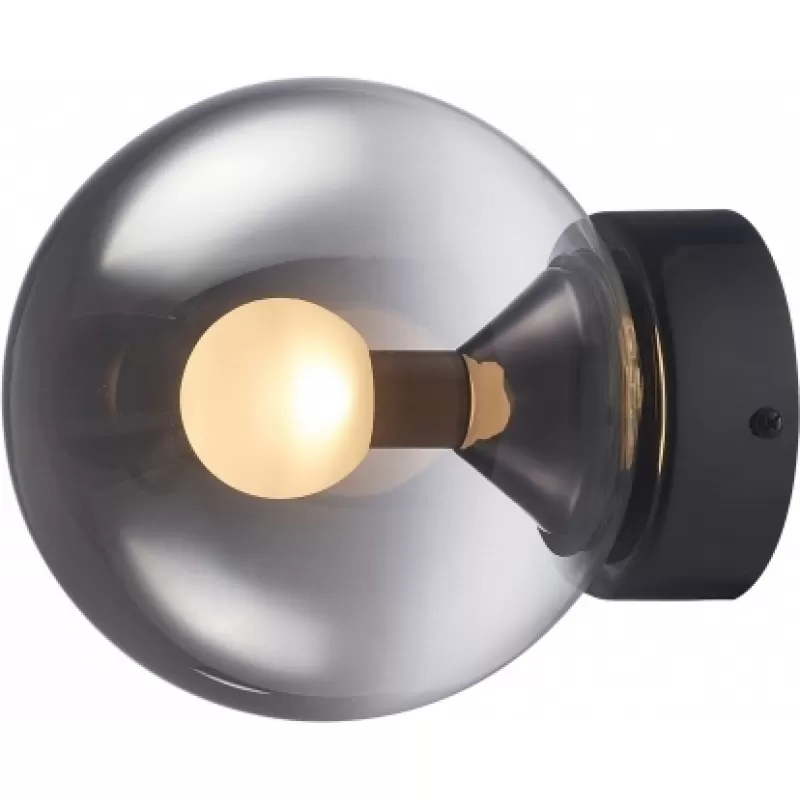Стеклянный настенный светильник Aura 8615W-1S BK-SM форма шар iLedex Стеклянный настенный светильник Aura 8615W-1S BK-SM форма шар iLedex