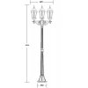 Стеклянный наземный фонарь ASTORIA 1 L 91308LB Bl прозрачный Oasis Light