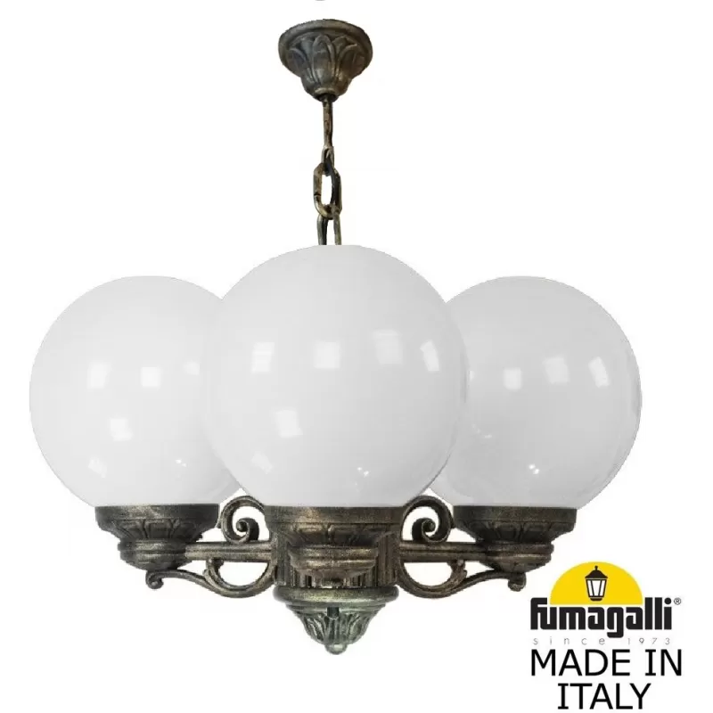 Уличный светильник подвесной GLOBE 250 G25.120.S30.BYF1R форма шар белый Fumagalli Уличный светильник подвесной GLOBE 250 G25.120.S30.BYF1R форма шар белый Fumagalli