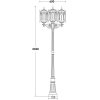 Стеклянный наземный фонарь DELI L 89909LB Bl прозрачный Oasis Light