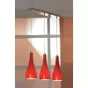 Стеклянный подвесной светильник Rimini LSF-1156-03 красный конус Lussole