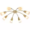 Стеклянная потолочная люстра Aquilegia 1100/8P Gold белая конус Escada Стеклянная потолочная люстра Aquilegia 1100/8P Gold белая конус Escada