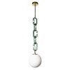 Стеклянный подвесной светильник Chain 10128P Green форма шар белый Loft It