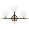 Стеклянный настенный светильник Marsiada LDW 6033N-3 BK+F.GD форма шар белый Lumina Deco