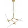 Стеклянная подвесная люстра Agnes 10399/6 GD белая цилиндр Loft It