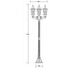 Стеклянный наземный фонарь ASTORIA 2M 91408MB Bl ромб прозрачный Oasis Light