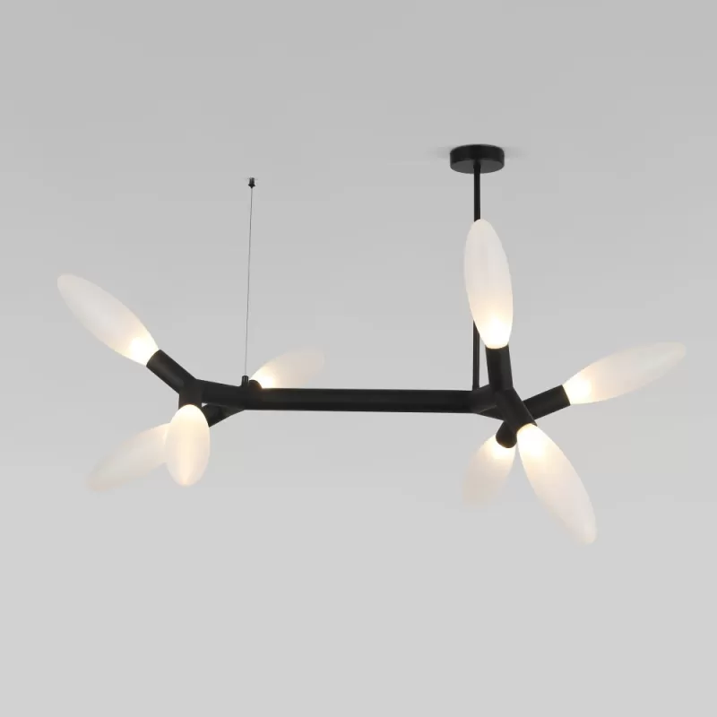 Стеклянная потолочная люстра Covalent 30180 черный белая Eurosvet Стеклянная потолочная люстра Covalent 30180 черный белая Eurosvet