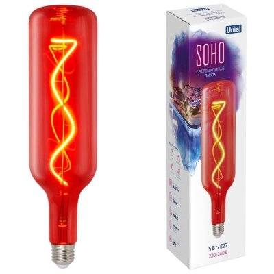 Лампочка светодиодная  LED-SF21-5W/SOHO/E27/CW RED GLS77RD Uniel