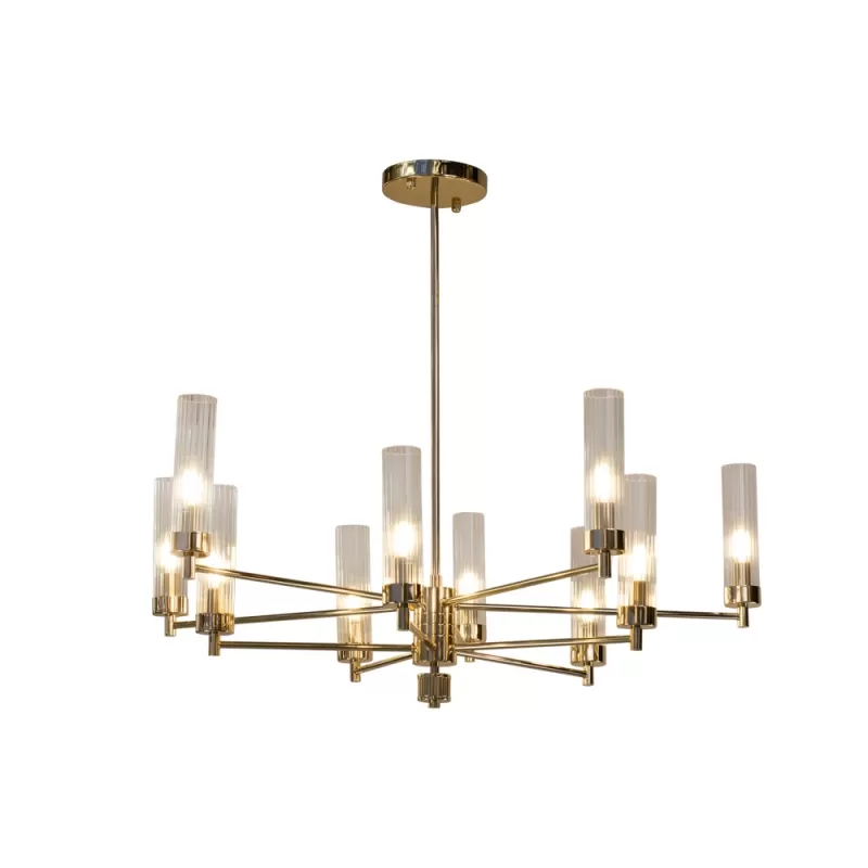 Стеклянная подвесная люстра INDIGO INDIGO SP10 FGD прозрачная цилиндр Стеклянная подвесная люстра INDIGO INDIGO SP10 FGD прозрачная цилиндр