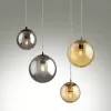 Стеклянный подвесной светильник Kata 4757/1 серый форма шар Odeon Light