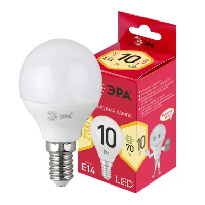 Лампочка светодиодная LED P45-10W-827-E14 R ЭРА Лампочка светодиодная LED P45-10W-827-E14 R ЭРА