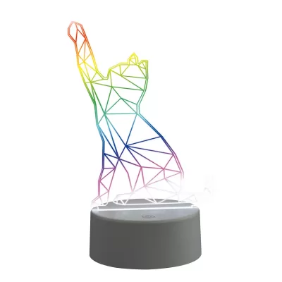 Интерьерная настольная лампа  ULI-M501 RGB/3AAA CATTY/WHITE Uniel