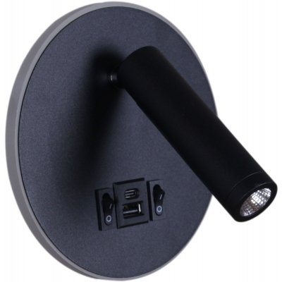 Настенный светильник  86203-9.2-001KT LED12W+USB BK