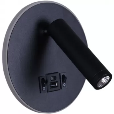 Настенный светильник  86203-9.2-001KT LED12W+USB BK