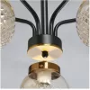 Стеклянная потолочная люстра Вита 220012905 бежевая форма шар MW-Light